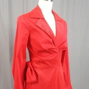 Donna Ricco Burnt Orange Wrap Blouse with tie